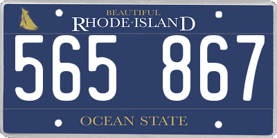 RI license plate 565867
