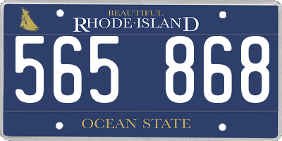 RI license plate 565868