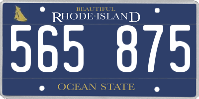 RI license plate 565875