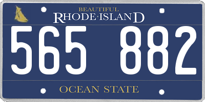 RI license plate 565882
