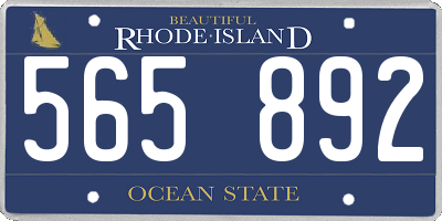 RI license plate 565892