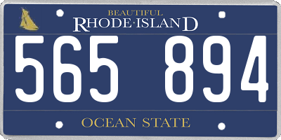 RI license plate 565894
