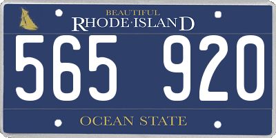 RI license plate 565920