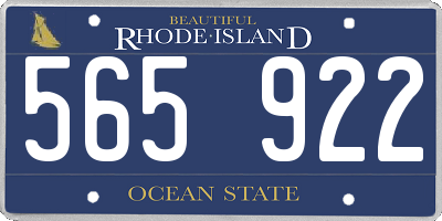 RI license plate 565922