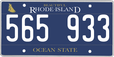 RI license plate 565933