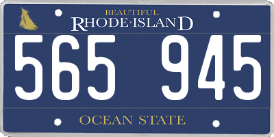 RI license plate 565945