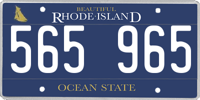 RI license plate 565965