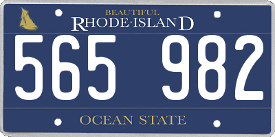 RI license plate 565982
