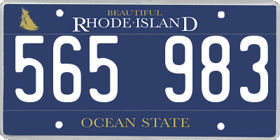 RI license plate 565983
