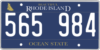 RI license plate 565984