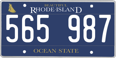 RI license plate 565987