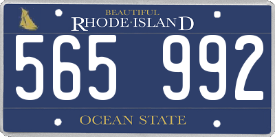 RI license plate 565992