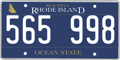 RI license plate 565998