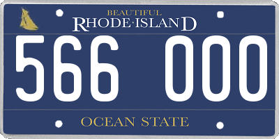 RI license plate 566000