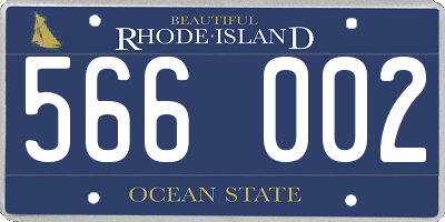 RI license plate 566002