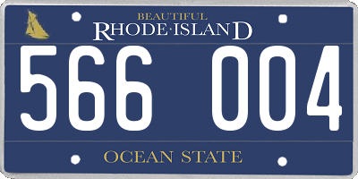 RI license plate 566004