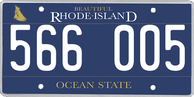 RI license plate 566005