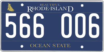 RI license plate 566006