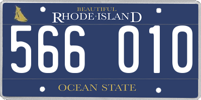 RI license plate 566010