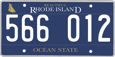 RI license plate 566012