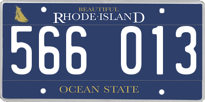 RI license plate 566013