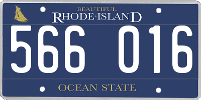 RI license plate 566016