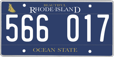 RI license plate 566017