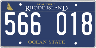 RI license plate 566018