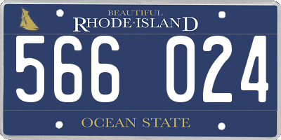 RI license plate 566024