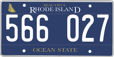 RI license plate 566027