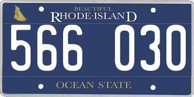 RI license plate 566030