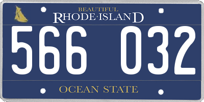 RI license plate 566032