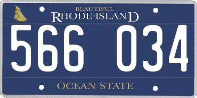 RI license plate 566034