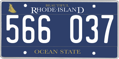 RI license plate 566037