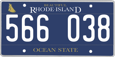 RI license plate 566038