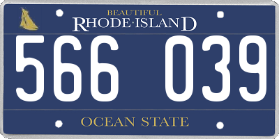 RI license plate 566039