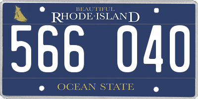 RI license plate 566040