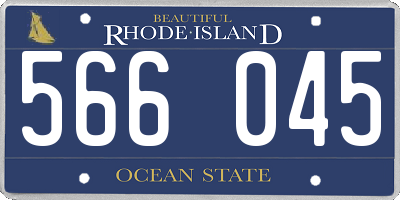 RI license plate 566045
