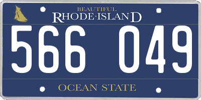 RI license plate 566049
