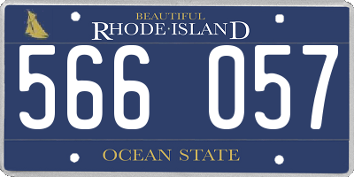 RI license plate 566057