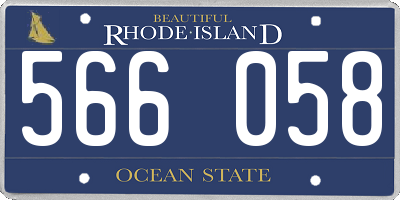 RI license plate 566058