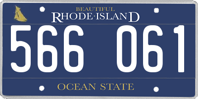 RI license plate 566061