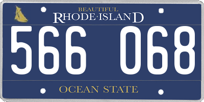 RI license plate 566068
