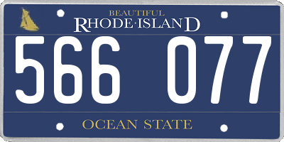 RI license plate 566077