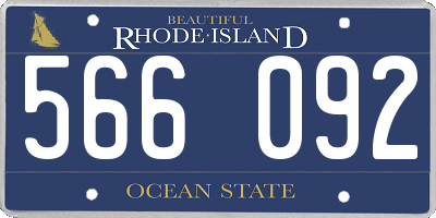 RI license plate 566092