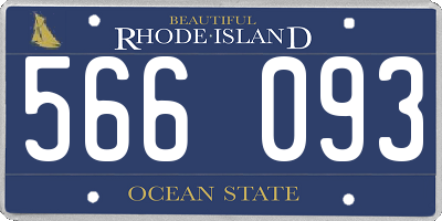 RI license plate 566093