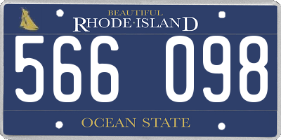 RI license plate 566098