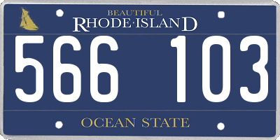 RI license plate 566103