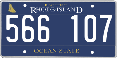 RI license plate 566107