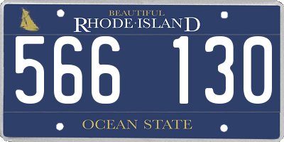 RI license plate 566130